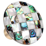 Checkerboard Abalone Shell Drawer Cabinet Pulls Knobs Door Handle Hooks