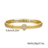 Water Drop CZ Stainless Steel Bangle Charm Texture No Fade Accessories