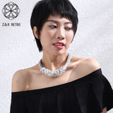 Goth Chain Silver Choker Necklaces for Women