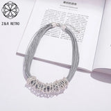 Goth Chain Silver Choker Necklaces for Women