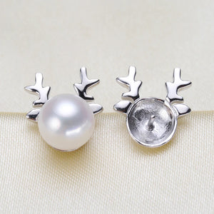 Christmas Deer Earrings Mountings Hot Earrings Findings Settings Stud Earrings