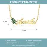 Christmas Tree Shape Pendant Necklace for Women Christmas Party Gift