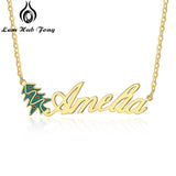Christmas Tree Shape Pendant Necklace for Women Christmas Party Gift