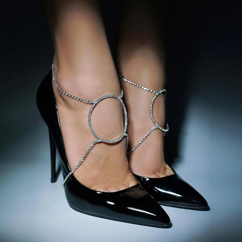 Crystal Anklet Foot Chain for Women Sandals Shoe Chain