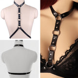 PU Leather Belly Strap Necklace Collar Jewelry