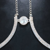 Rhinestone Body Chain Necklace Coin Chest Bra Harness for Women