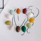 Macaron Resin Patch Acrylic Oval Back DIY Necklace Pendant