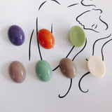 Macaron Resin Patch Acrylic Oval Back DIY Necklace Pendant