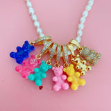 Resin Bear Pendant Necklace for Women Girl Party Jewelry