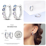 Colored Tulip Earrings 925 Sterling Silver Butterfly Double Hoop Earrings