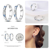 Colored Tulip Earrings 925 Sterling Silver Butterfly Double Hoop Earrings