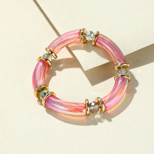 Colorful Acrylic Resin Bamboo Bracelet for Women