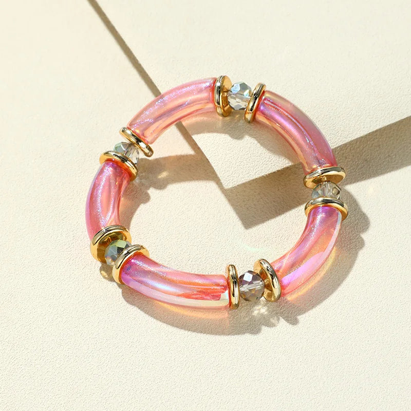 Colorful Acrylic Resin Bamboo Bracelet for Women
