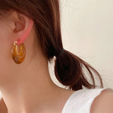 Acrylic Circle Hoop Resin Earrings for Women