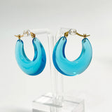 Acrylic Circle Hoop Resin Earrings for Women