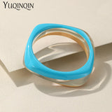 Colorful Geometric Bangle Bracelets Women Girls Party Jewelry