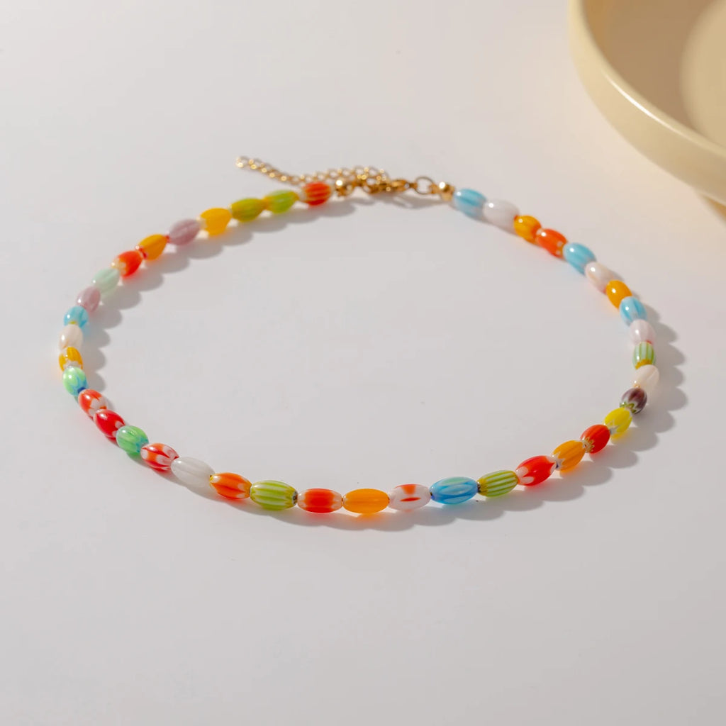 Colorful Beaded Necklace Choker for Women Girls