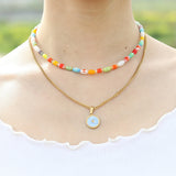 Colorful Beaded Necklace Choker for Women Girls