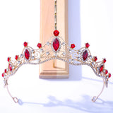 Colorful Crystal Tiara Crown for Bride Wedding Hair Accessories