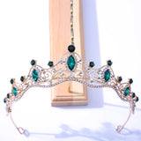 Colorful Crystal Tiara Crown for Bride Wedding Hair Accessories