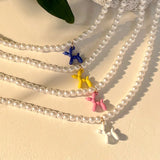 Enamel Balloon Dog Pendant Necklace for Women Girls