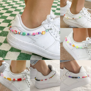 Colorful Fruits Flower Clay Shoe Chains Yellow Smiling Face Letter Buc