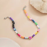 Colorful Fruits Flower Clay Shoe Chains Yellow Smiling Face Letter Buc