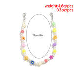 Colorful Fruits Flower Clay Shoe Chains Yellow Smiling Face Letter Buc