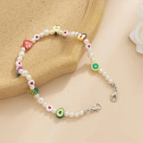 Colorful Fruits Flower Clay Shoe Chains Yellow Smiling Face Letter Buc