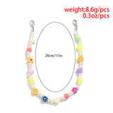 Colorful Fruits Flower Clay Shoe Chains Yellow Smiling Face Letter Buc