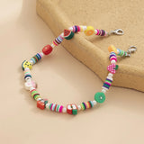 Colorful Fruits Flower Clay Shoe Chains Yellow Smiling Face Letter Buc