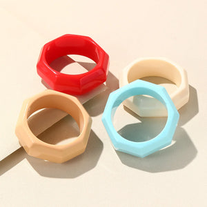 Colorful Resin Bracelet for Women Geometric Bangle Acrylic Hand Jewelry