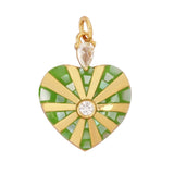 Colorful Heart Shell Charm Pendant, Brass Jewelry Necklace DIY Supplies