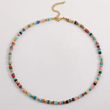 Colorful Stone Beaded Choker Necklace for Women