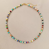 Colorful Stone Beaded Choker Necklace for Women