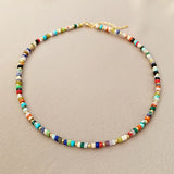 Colorful Stone Beaded Choker Necklace for Women