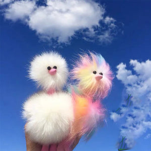 Colorful Plush Ostrich Keychain Desert Animal Harajuku Bag Car Keyring