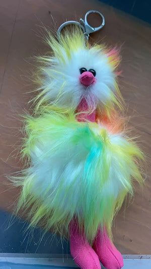 Colorful Plush Ostrich Keychain Desert Animal Harajuku Bag Car Keyring