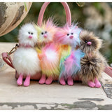 Colorful Plush Ostrich Keychain Desert Animal Harajuku Bag Car Keyring