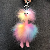Colorful Plush Ostrich Keychain Desert Animal Harajuku Bag Car Keyring