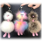 Colorful Plush Ostrich Keychain Desert Animal Harajuku Bag Car Keyring