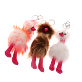 Colorful Plush Ostrich Keychain Flamingo Bird Harajuku Keyring