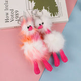 Colorful Plush Ostrich Keychain Flamingo Bird Harajuku Keyring