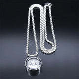 Compass Pendant Necklace Silver Christmas Jewelry