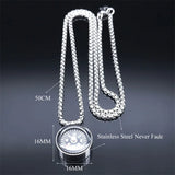 Compass Pendant Necklace Silver Christmas Jewelry