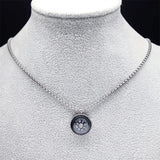 Compass Pendant Necklace Silver Christmas Jewelry