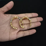 Copper Brass Eardrop Plated Big Hoop Stud Earrings Women Wedding Party