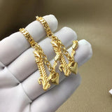 Copper Brass Eardrop Plated Hoop Stud Earrings For Women