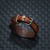 Wide Wrap Leather Bracelet Buckle Wristband Men Cuff