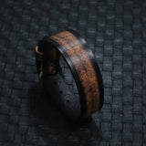 Wide Wrap Leather Bracelet Buckle Wristband Men Cuff
